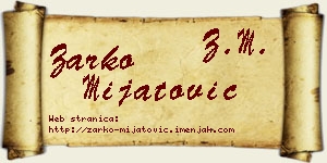 Žarko Mijatović vizit kartica